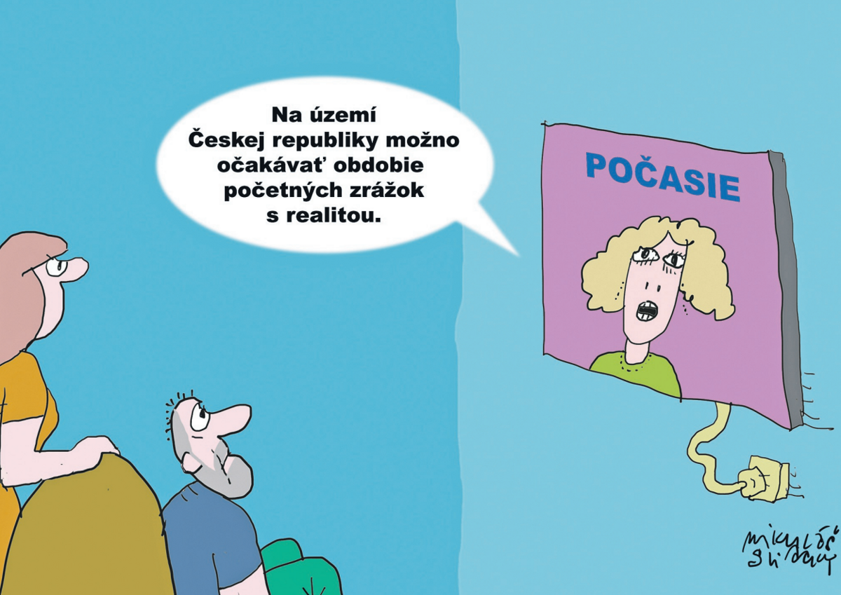 Karikatura dna Predpoved pocasia pre Cesko