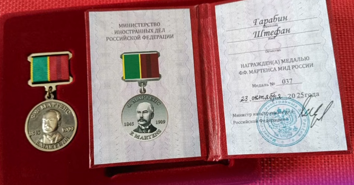 Novy rusky velvyslanec odovzdal Harabinovi vyznamenanie od Lavrova Dezinfomajak 66
