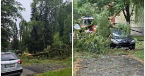 Polamane stromy silny vietor aj krupobitie Zilinou presla silna burka a prudko sa ochladilo
