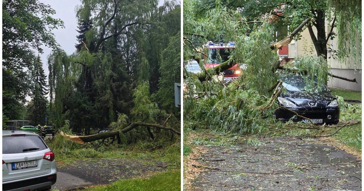 Polámané stromy, silný vietor aj krupobitie. Žilinou prešla silná búrka a prudko sa ochladilo. 2 Polamane stromy silny vietor aj krupobitie Zilinou presla silna burka a prudko sa ochladilo