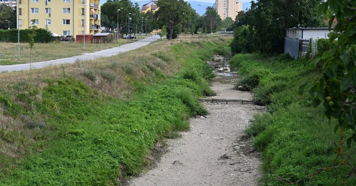 Koryto rieky Bodva v Moldave je bez vody mesto vyuzilo situaciu na jeho vycistenie