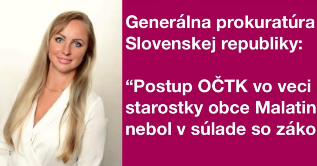 za ses rokov jedens priestupkov generlny prokurtor sa vyjadril k starostke malatinej