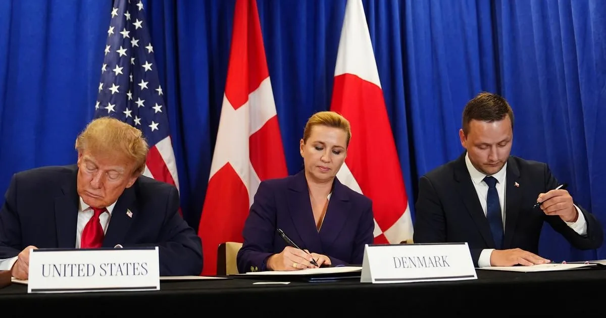 Donald Trump a dánska premiérka Mette Frederiksenová
