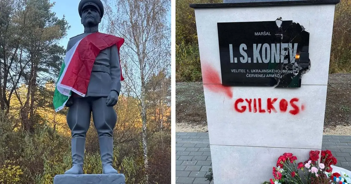 Na výročie maďarskej revolúcie poškodili novú sochu maršala Koneva
