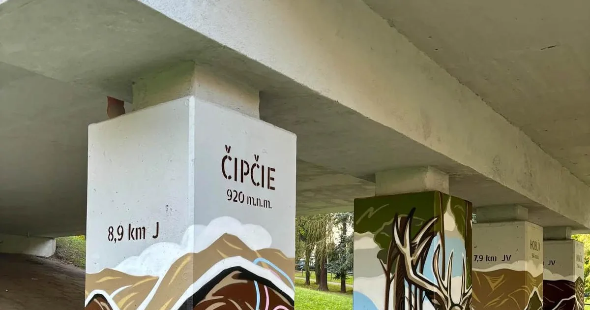 Zo pilierov vznikla mapa hôr. Nový streetart oživil most na sídlisku